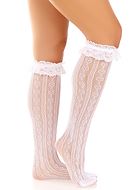 Cute knee socks, lace ruffles, hearts